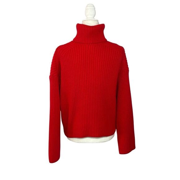 H&M oversized ribbed red turtleneck sweater - M - Picture 4 of 7
